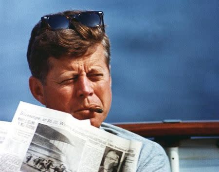 FILE PHOTO: President John F. Kennedy in an undated photograph courtesy of the John F. Kennedy Presidential Library and Museum. REUTERS/JFK Presidential Library and Museum/Handout/File Photo via REUTERS.
