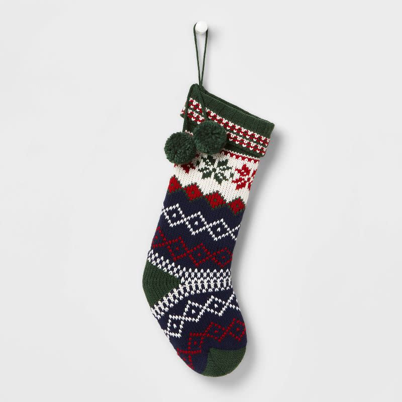 Fair Isle Snowflakes Knit Christmas Stocking (Target / Target)