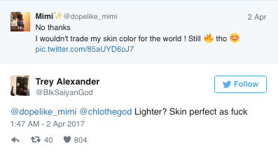 Aspiring model Mimi Mbah, who has beautiful, dark skin, fired back at a troll who told her she'd look better if her skin color was lighter.