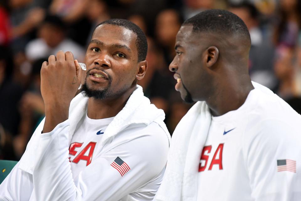 Kevin Durant (left) and Draymond Green were part of the USA men's basketball team that won the gold medal at the 2016 Rio Games.