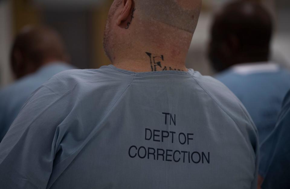 An inmate at Trousdale Turner Correctional Facility in Hartsville, Tenn., Monday, Aug. 14, 2023.