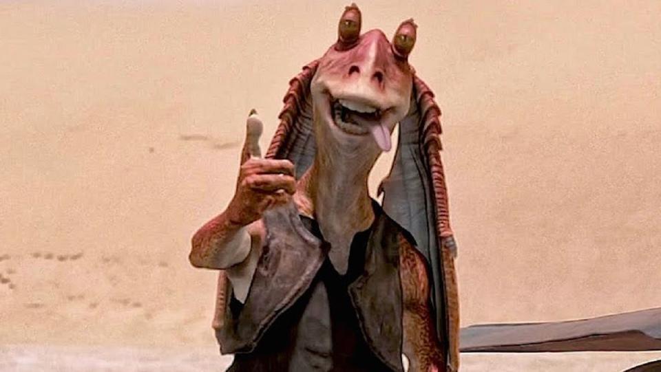 Jar Jar Binks gives a thumbs up