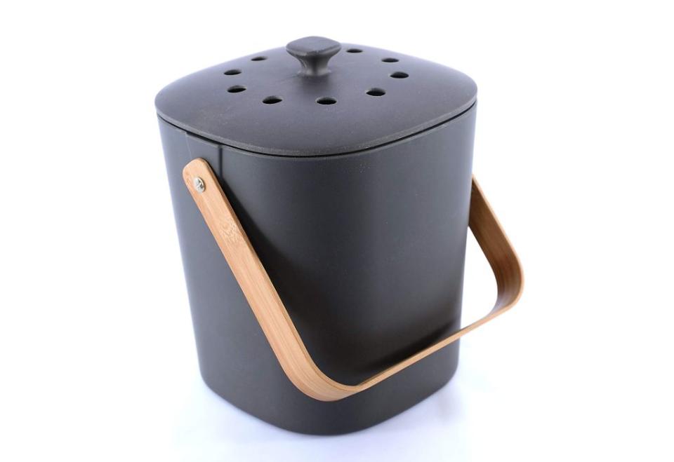 Begin your composting journey with this indoor bamboo compost bin. Instead of scraping the last bits of dinner into the trash, scoop them into <strong><a href="https://amzn.to/32Lx8ji" target="_blank" rel="noopener noreferrer">this dishwasher-safe compost bin</a>&nbsp;</strong>that&nbsp;is small enough to fit on a counter or under the sink. Even if you don&rsquo;t have a backyard to do your own composting, this bin is a good way to collect your scraps to drop off at your local compost collection site. <strong><a href="https://amzn.to/32Lx8ji" target="_blank" rel="noopener noreferrer">Get it on Amazon</a></strong>.