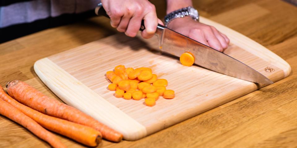 The Totally Bamboo board is exactly what we're looking for in a cutting board.