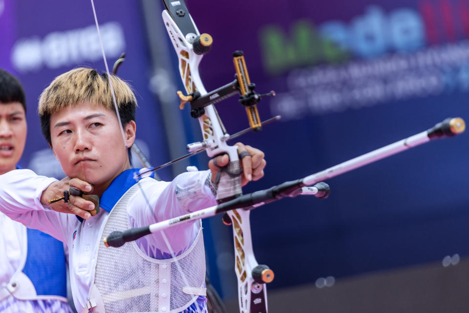 雷千瑩出戰射箭世界盃。(Photo by Dean Alberga/Handout/World Archery Federation via Getty Images )