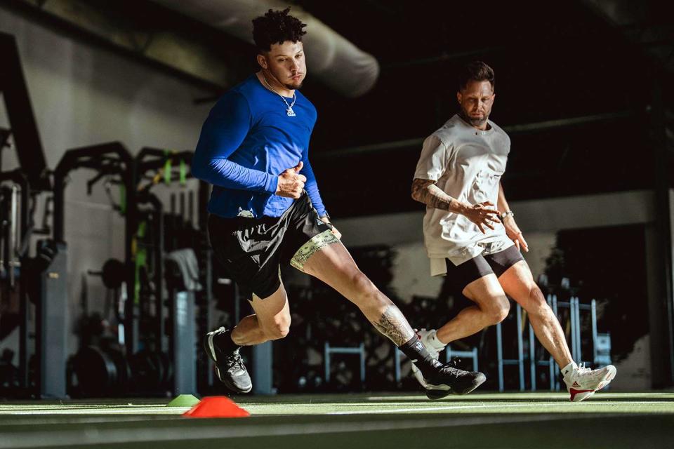 <p>Bobby Stroupe</p> Patrick Mahomes training with Bobby Stroupe