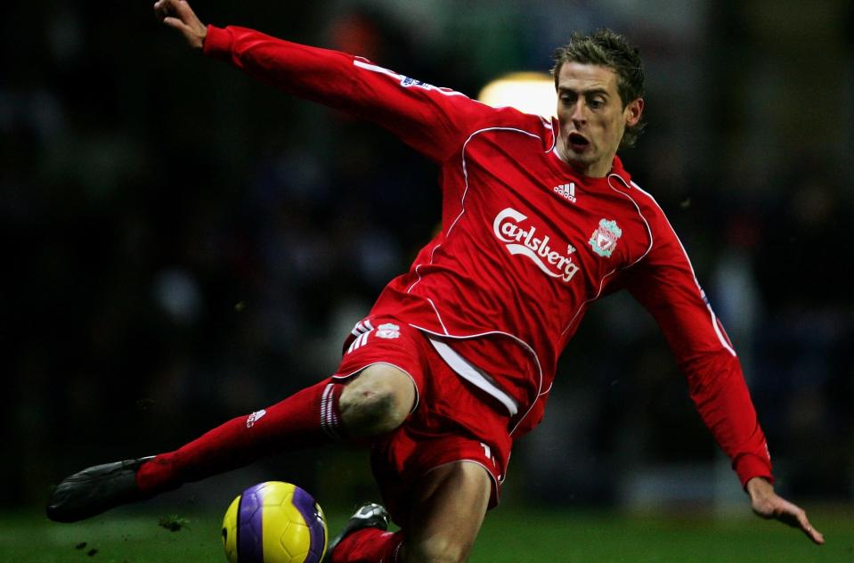 Peter Crouch was playing for Liverpool when he began dating Abbey Clancy. (Getty)