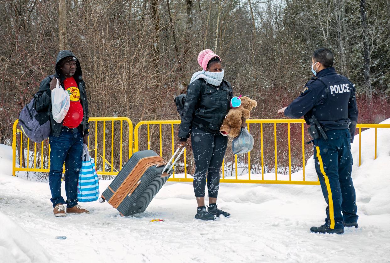 Frontera Roxham Road en Quebec, Canada,  (Photo by Sebastien ST-JEAN / AFP) (Photo by SEBASTIEN ST-JEAN/AFP via Getty Images)