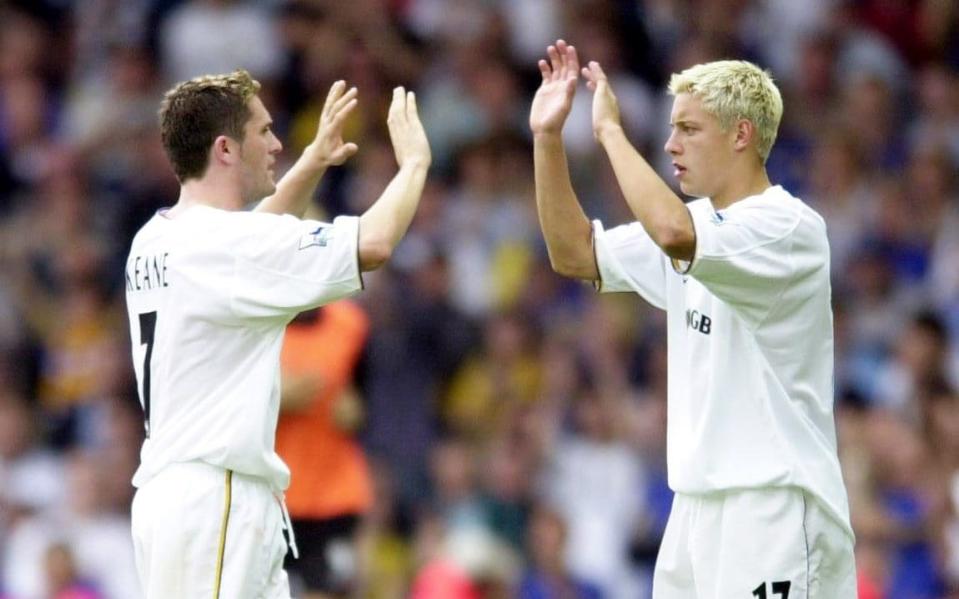 Robbie Keane and Alan Smith during Leeds' run of wins in 2001 - PA