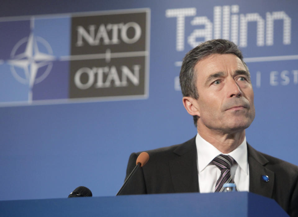 Der frühere Nato-Chef Anders Fogh Rasmussen spricht bei einer Konferenz