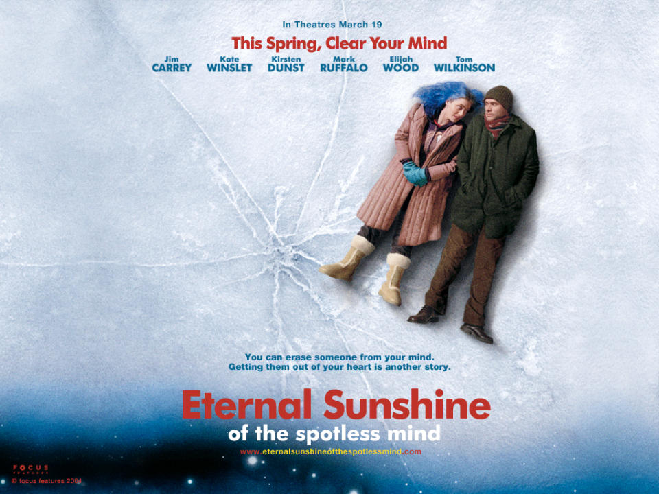 Kate Winslet and Jim Carrey in Eternal Sunshine of the Spotless Mind. Credit: Shmoes Know