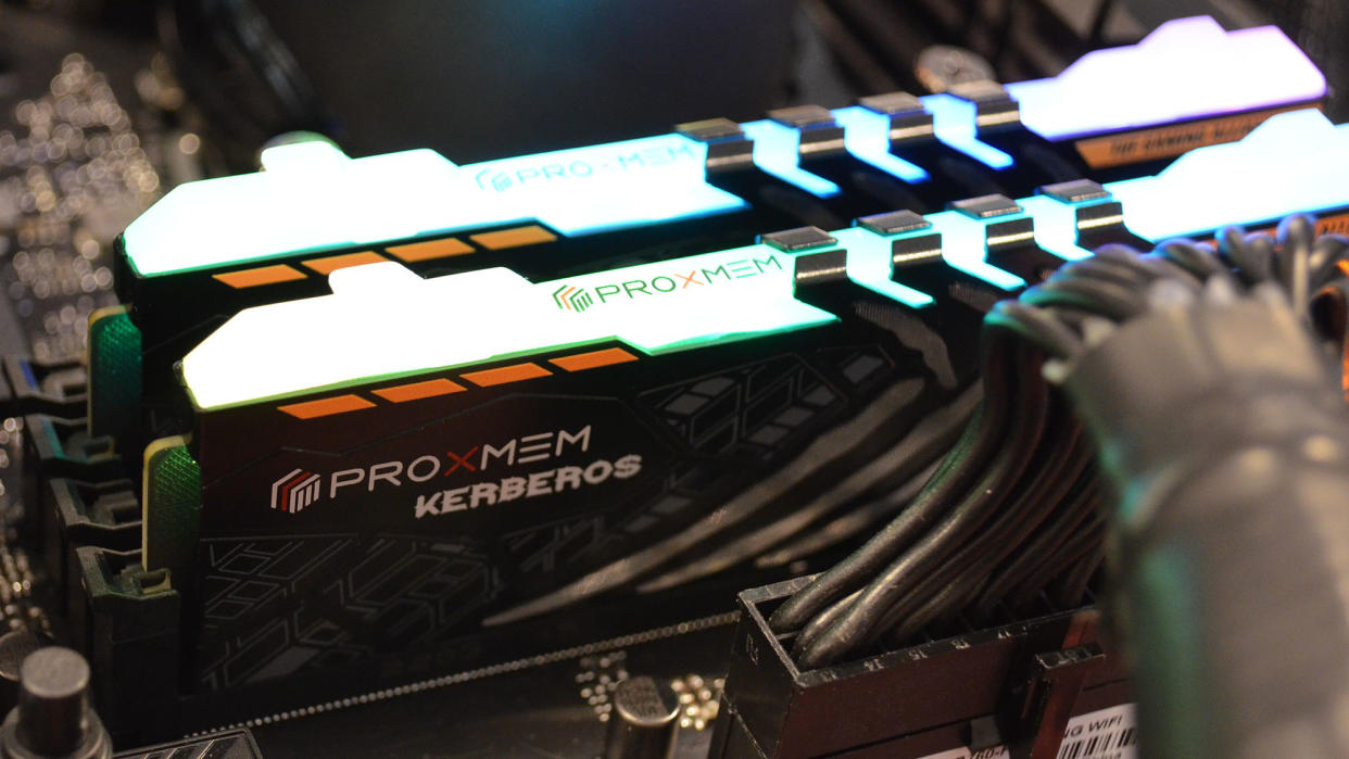  Proxmem Kerberos DDR5 RAM installed in a motherboard 