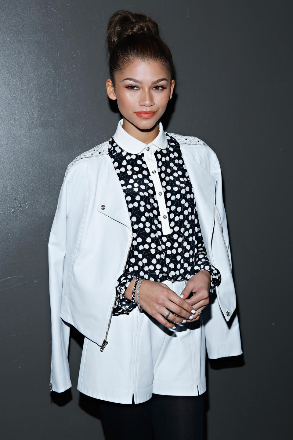 At New York Fashion Week, Zendaya wore her hair up in a giant but elegant bun.