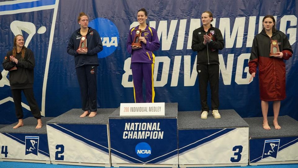 Horseheads graduate Sophia Verkleeren won the national title in the 200-yard individual medley and helped Williams College take the title in the 400 medley relay during the NCAA Division III Championships, held March 20-23, 2024 in Greensboro, North Carolina.