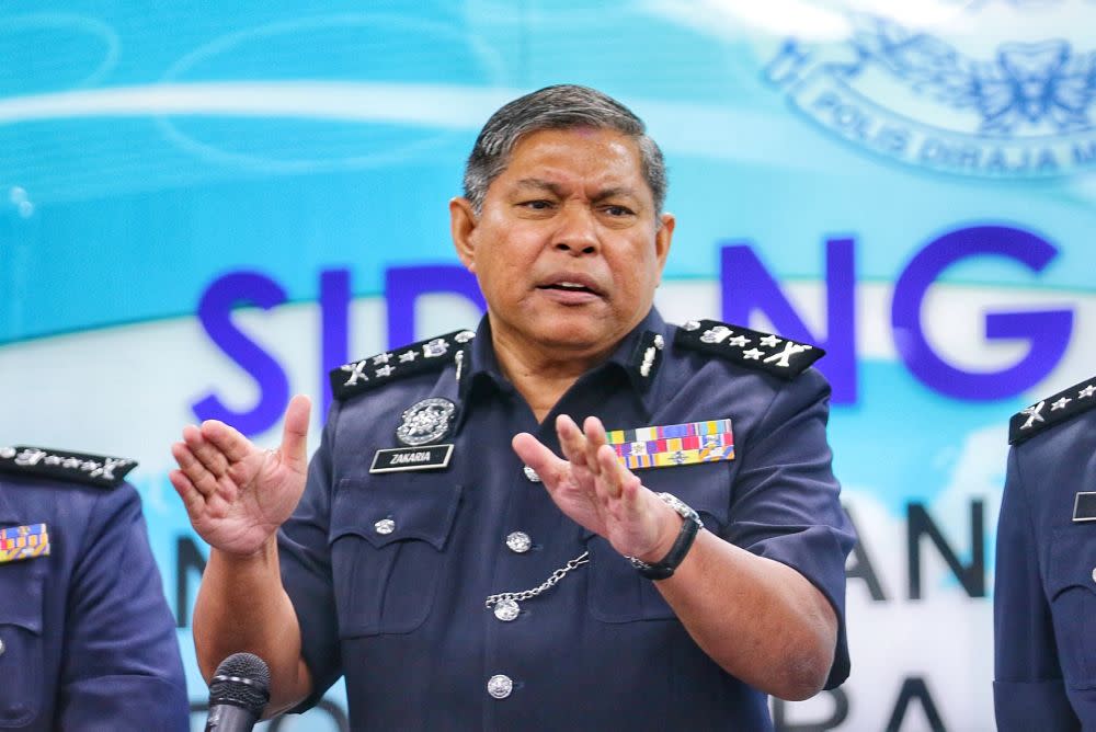 Commercial Crime Investigation Department director Datuk Seri Mohd Zakaria Ahmad speaks during a press conference in Kuala Lumpur November 14, 2019. — Picture by Ahmad Zamzahuri