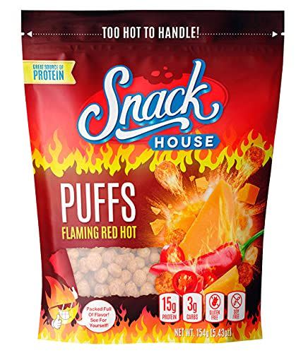 <p><strong>Pro-Puffs</strong></p><p>amazon.com</p><p><strong>$14.99</strong></p><p><a href="https://www.amazon.com/dp/B08NTWX6J1?tag=syn-yahoo-20&ascsubtag=%5Bartid%7C10063.g.37661227%5Bsrc%7Cyahoo-us" rel="nofollow noopener" target="_blank" data-ylk="slk:Shop Now;elm:context_link;itc:0;sec:content-canvas" class="link ">Shop Now</a></p><p>These snacks are a solid option if you really love Hot Cheetos or Takis but you're following a keto diet.</p>