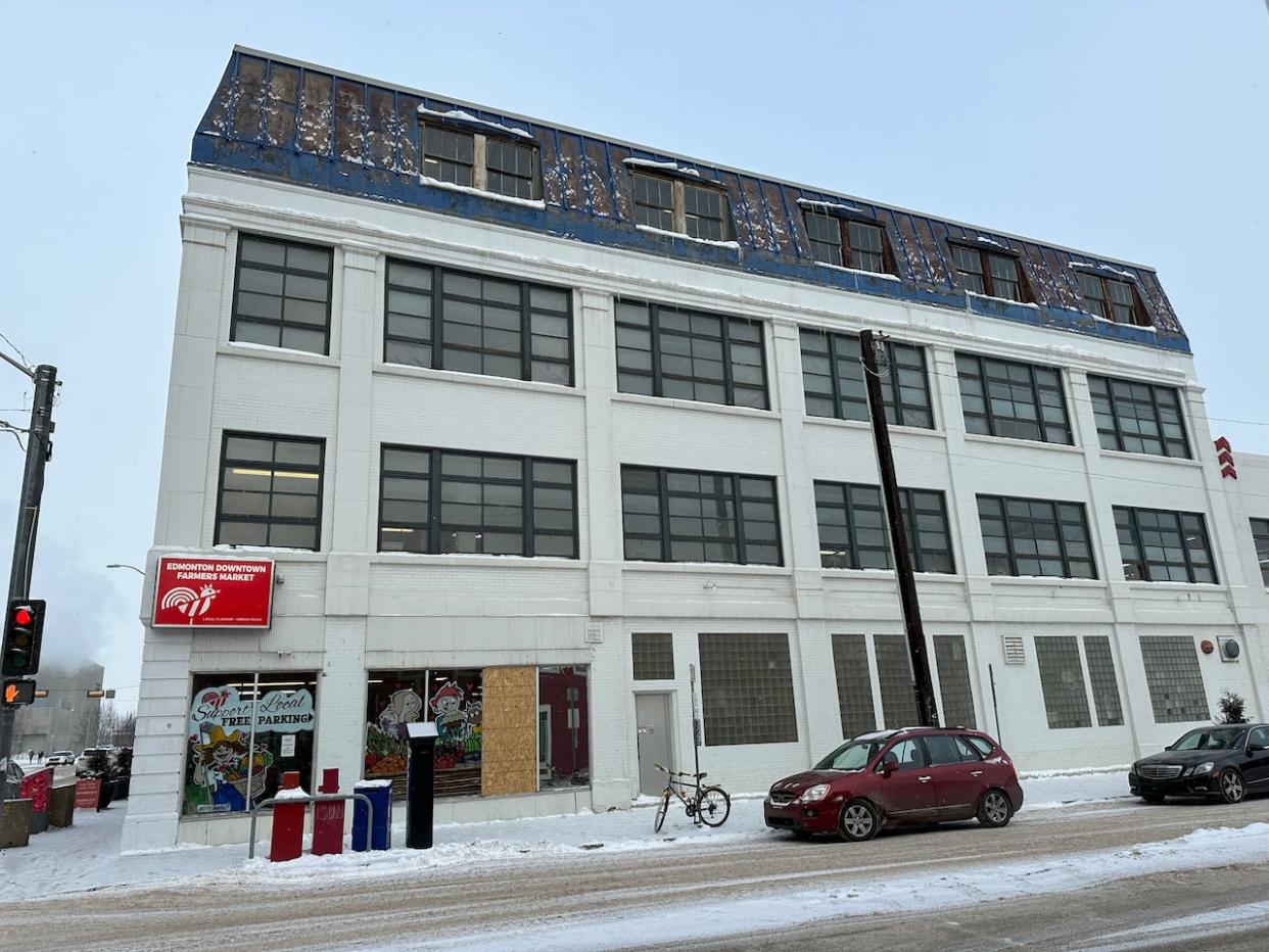 The downtown farmers' market moved in 2019 from its seasonal 104th Street location, to its current indoor, year-round building on 97th Street and 103rd Avenue. (Emily Fitzpatrick/CBC - image credit)