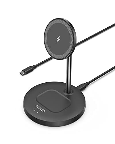 Anker Wireless Charging Stand, PowerWave 2-in-1 Magnetic Stand Lite with 5 ft USB-C Cable, Char…
