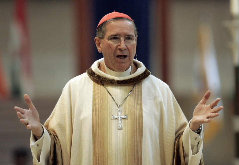 Archbishop emeritus of Los Angeles  Age: 76  Born: Feb. 27, 1936 in Los Angeles  Education: Catholic University of America  Ordained a priest: 1962 in Fresno  Posts held: auxiliary bishop of Fresno (1975-1980); bishop of Stockton, Calif. (1980-1985); archbishop of Los Angeles (1985-2011); archbishop emeritus of Los Angeles (2011-present)  Elevated to cardinal: 1991 by Pope John Paul II   FILE - In this Sept. 22, 2007 file photo, Cardinal Roger Mahony speaks during an annual multi-ethnic migration Mass at the Cathedral of Our Lady of the Angels in Los Angeles. Los Angeles Archbishop Jose Gomez has relieved retired Cardinal Roger Mahony of his remaining duties, on the same night the church released thousands more files on priest sexual abuse. Gomez released a statement Thursday Jan. 31, 2013, saying he has told Mahony he will no longer have any administrative or public duties. (AP Photo/Reed Saxon, File)