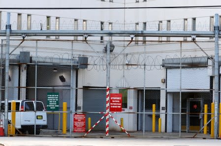 A view shows the entrance to Broward County Jail in Fort Lauderdale, Florida