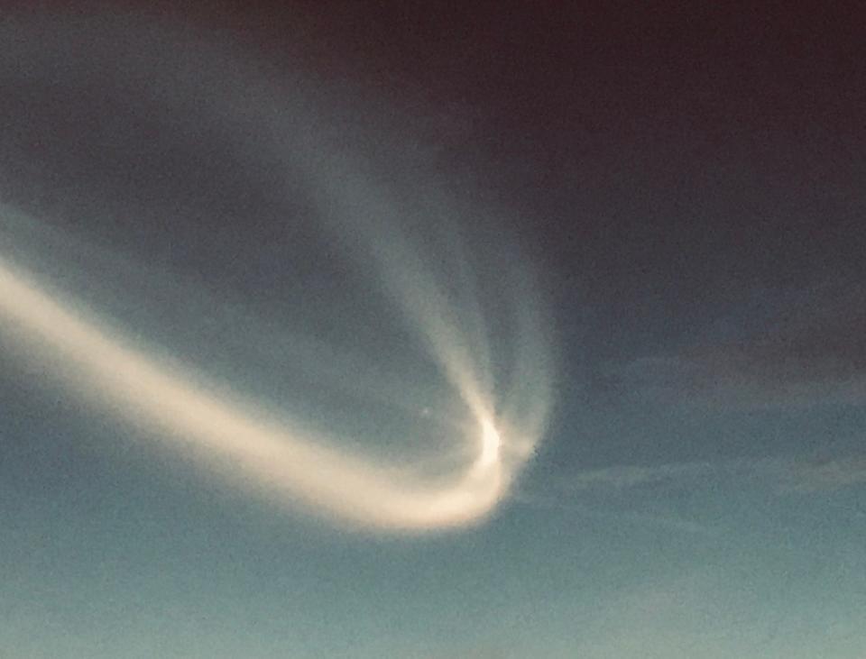 Sandra Roeder photographed an early morning rocket launch from her balcony on December 10, 2019, in Jensen Beach with her iPhone.