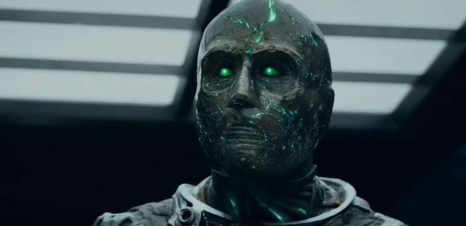 Close-up of Victor Von Doom in "Fantastic Four"