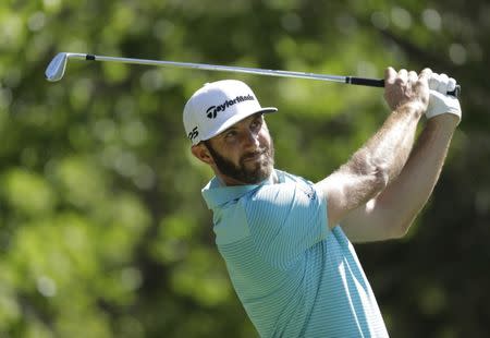 Mar 23, 2017; Austin, TX, USA; Dustin Johnson of the United States, plays against Martin Kaymer (not pictured) of Germany during the second round of the World Golf Classic - Dell Match Play golf tournament at Austin Country Club. Erich Schlegel-USA TODAY Sports