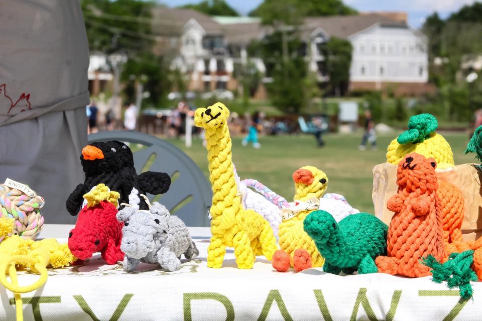 Weiwei Huang of Knotty Pawz crafts eco-friendly pet toys from recycled cotton rope. She is passionate about reducing textile waste and her dog, Xena.