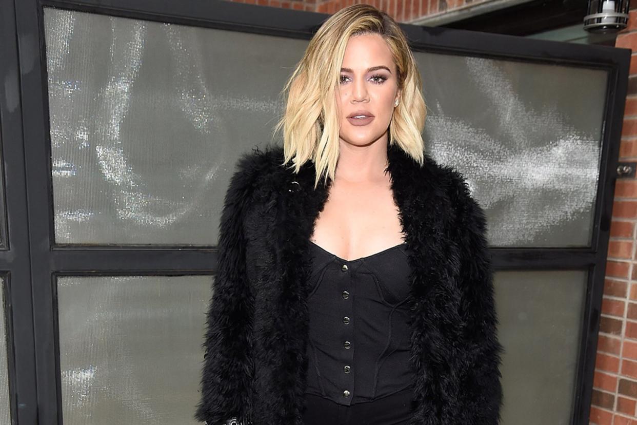 Name game: Khloe Kardashian has yet to announce her daughter's name: Kevin Mazur/Getty