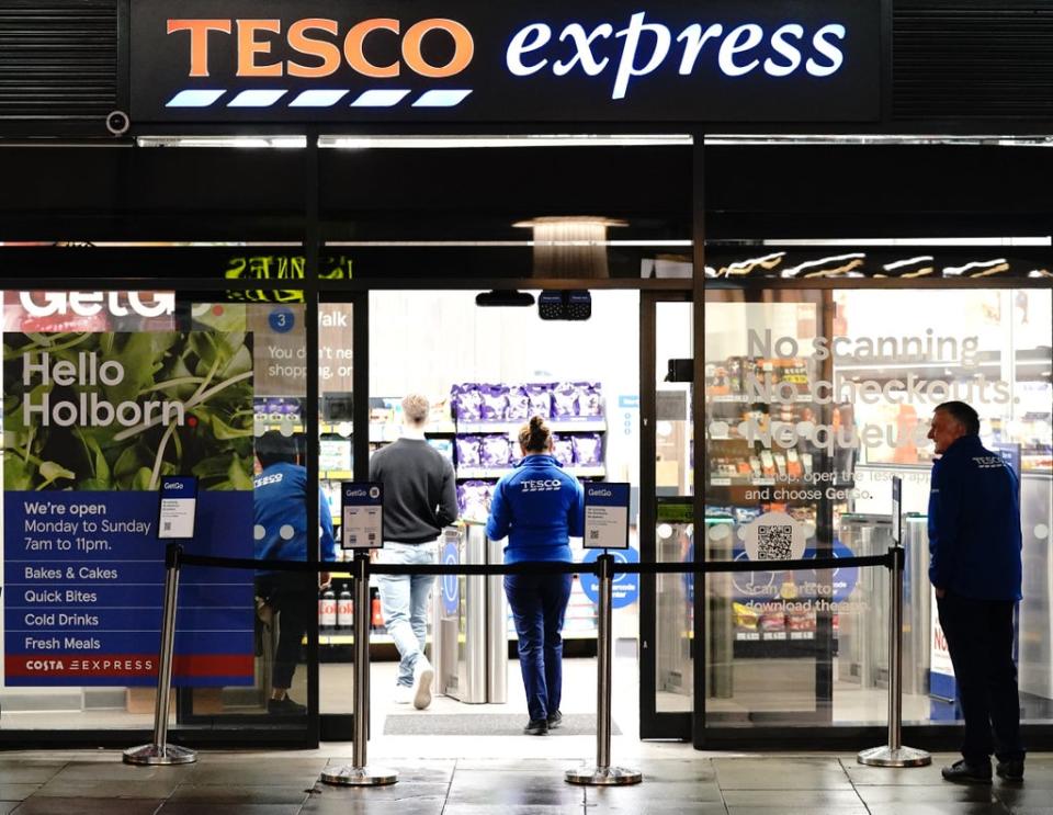 Supermarket giant Tesco has become the latest retailer to upgrade its annual outlook (Jonathan Brady/PA) (PA Wire)