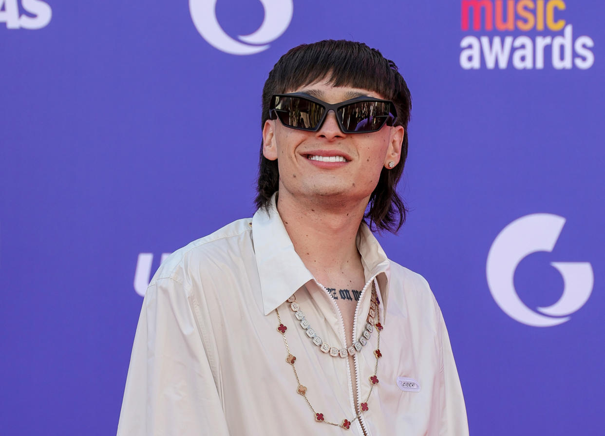 Peso Pluma en el Latin American Music Awards en el MGM Grand Garden Arena de Las Vegas en Abril pasado  (Ethan Miller/Getty Images)