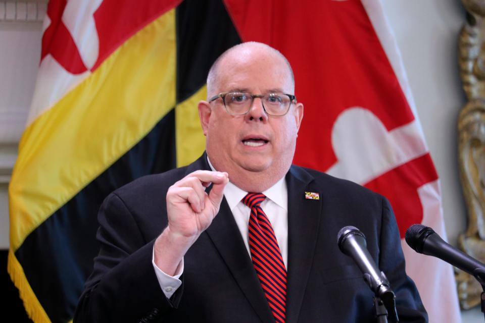 Maryland Gov. Larry Hogan at a news conference in Annapolis in 2020.