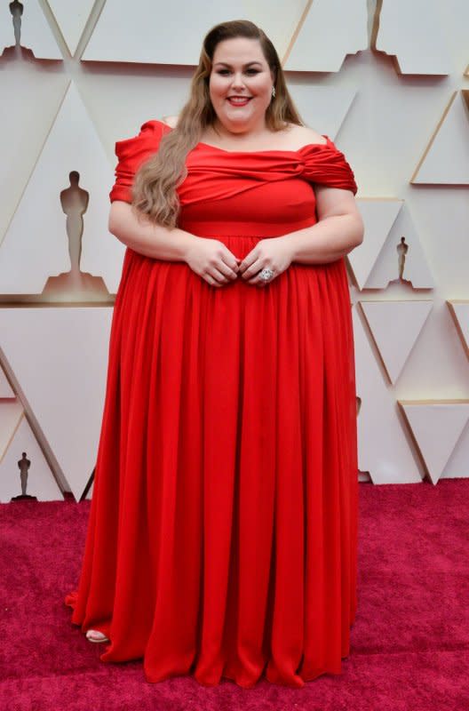 Chrissy Metz arrives for the 92nd annual Academy Awards at the Dolby Theatre in the Hollywood section of Los Angeles on February 9, 2020. She turns 43 on September 29. File Photo by Jim Ruymen/UPI