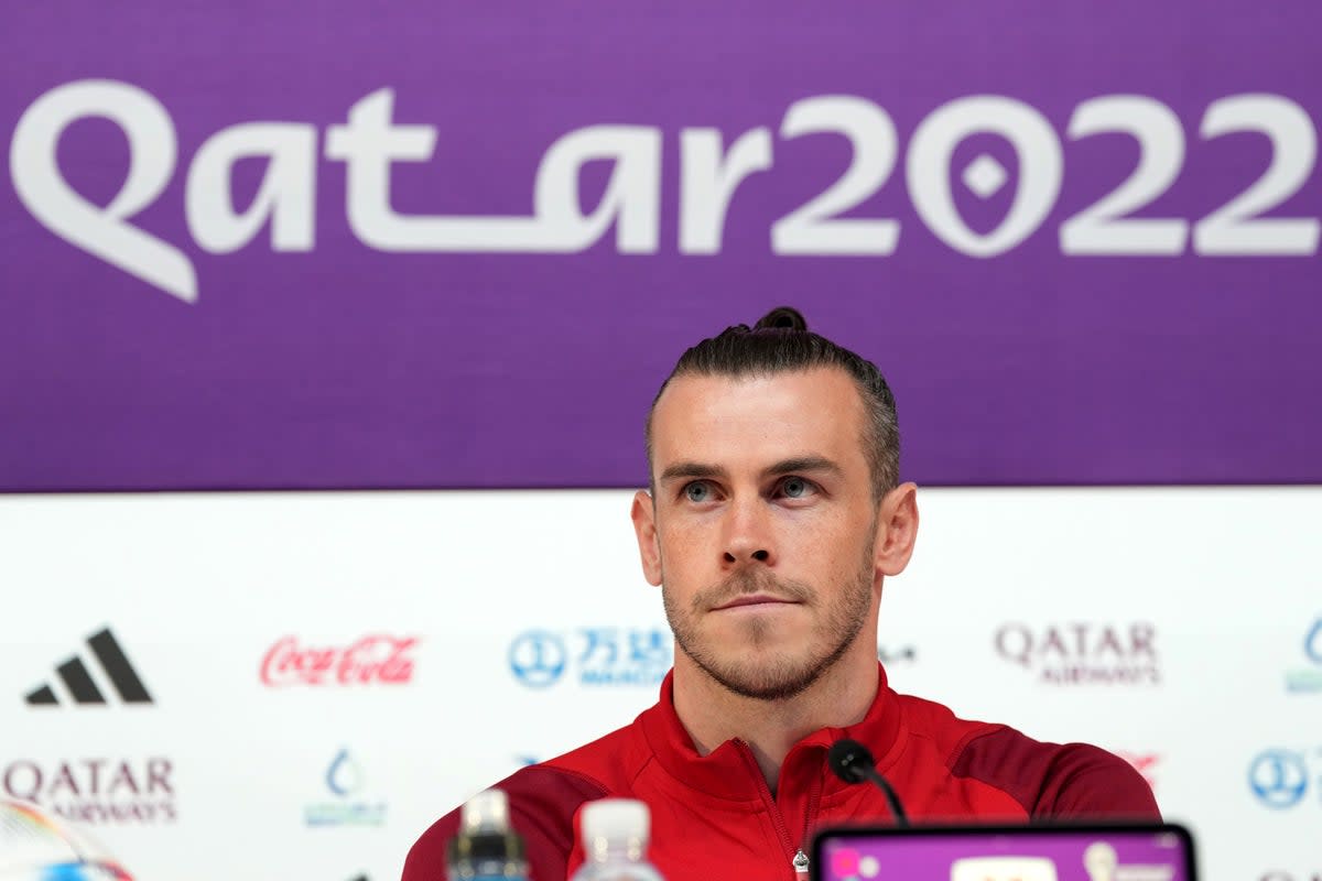 Wales captain Gareth Bale speaking at a press conference before his side’s World Cup opener against the United States (Peter Byrne/PA) (PA Wire)