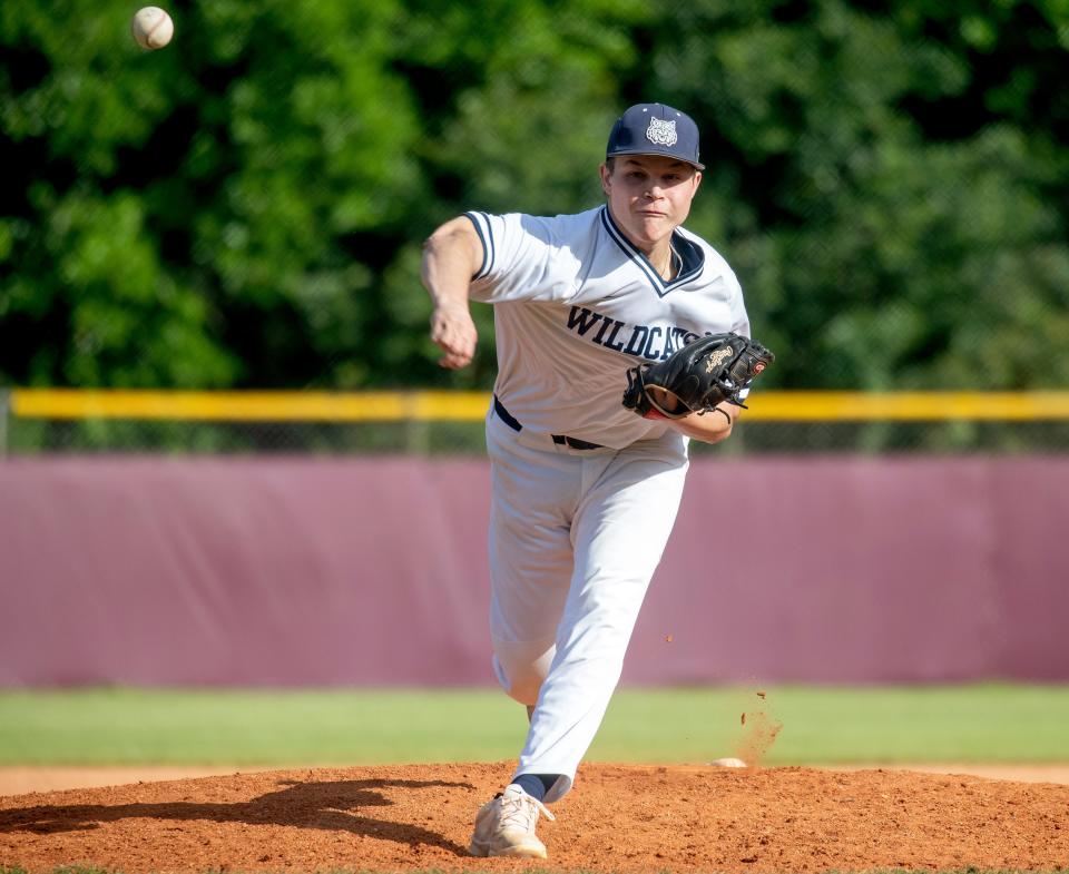 McKeel pitcher Austin Peddycoart pitches against Lakeland on Tuesday in the semifinals of the Dan Giannini Baseball Classic.