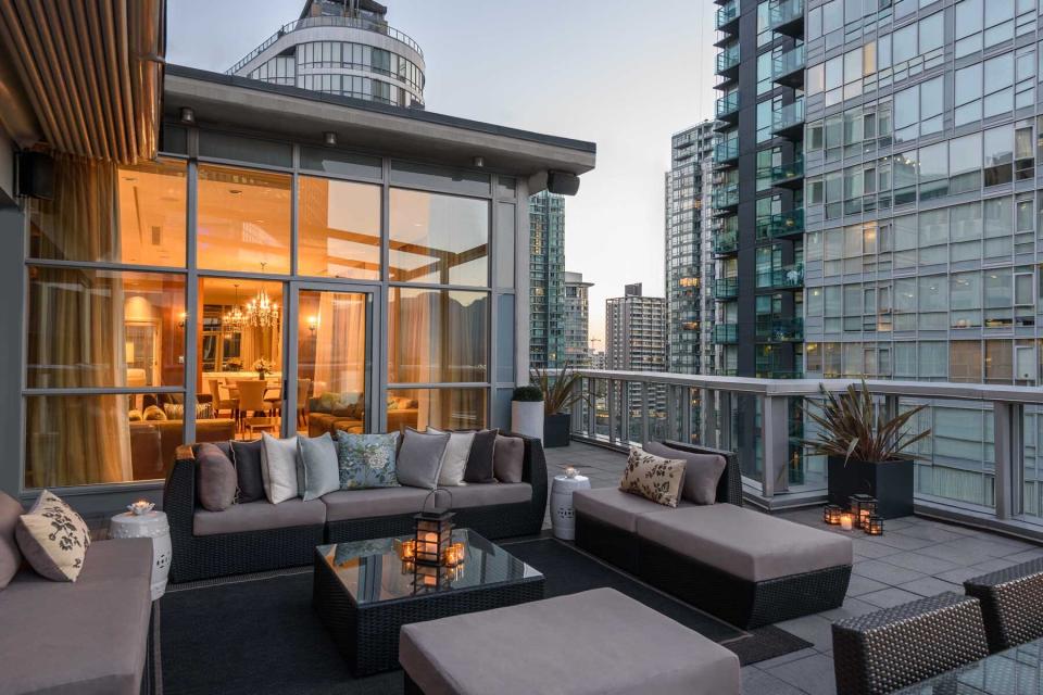 Suite terrace at the Loden Hotel in Vancouver