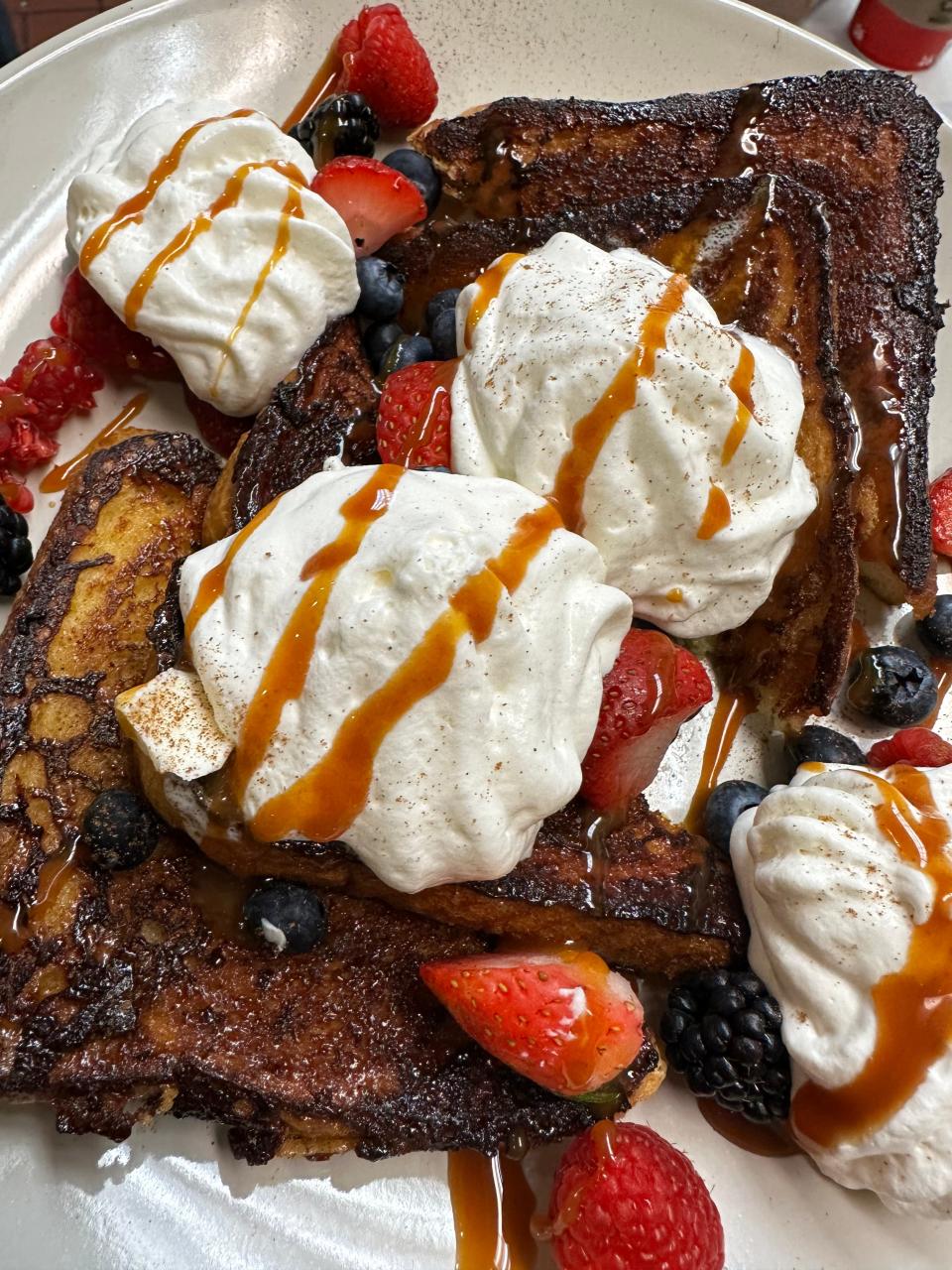 Fame: Good Eats, in Morrisville, will be open Christmas Day, offering unique breakfast and lunch items, like their Brule’d to Perfection French Toast topped with mascarpone cream, fresh berries, chantilly whipped cream and caramelized sugar.