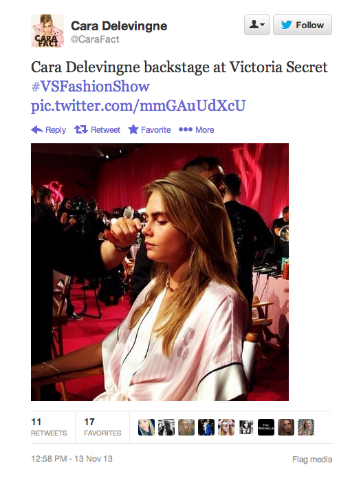 cara delevingne victoria's secret fashion show twitter 