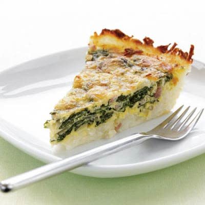 Potato-Crusted Spinach Quiche