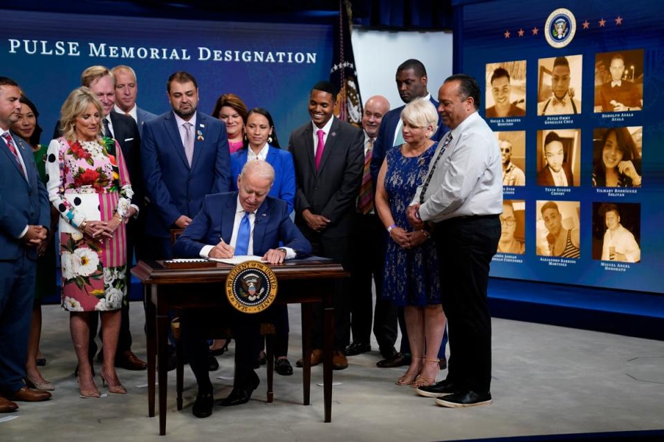 President Joe Biden signs the National Pulse Memorial bill into law (Copyright 2021 The Associated Press. All rights reserved)