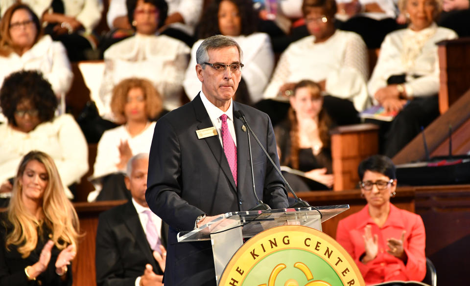 There were notable voting issues in this summer's primaries in Georgia, where Brad Raffensperger (pictured) serves as Secretary of State. (Paras Griffin/Getty Images)