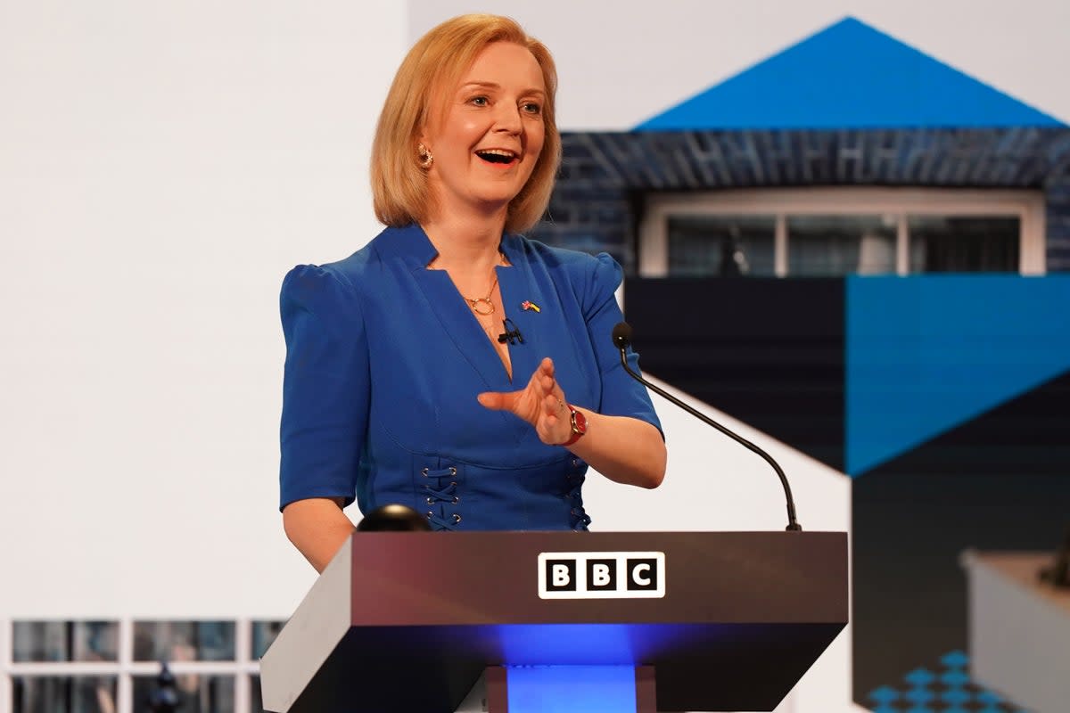 Truss allegedly wore cheap earrings to a TV debate, and was by turns both publicly praised and savagely derided for it (Getty Images)