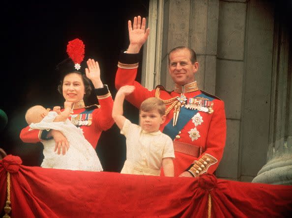 <p>Prince Edward is born on March 10. The proud parents show off the new Prince, along with Prince Andrew.</p>