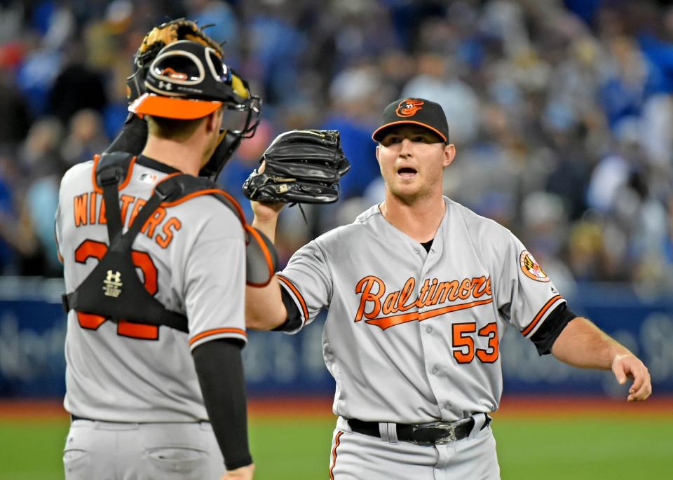 Zach Britton (right) was a perfect 47 for 47 in save opportunities during the regular season. (USA Today)