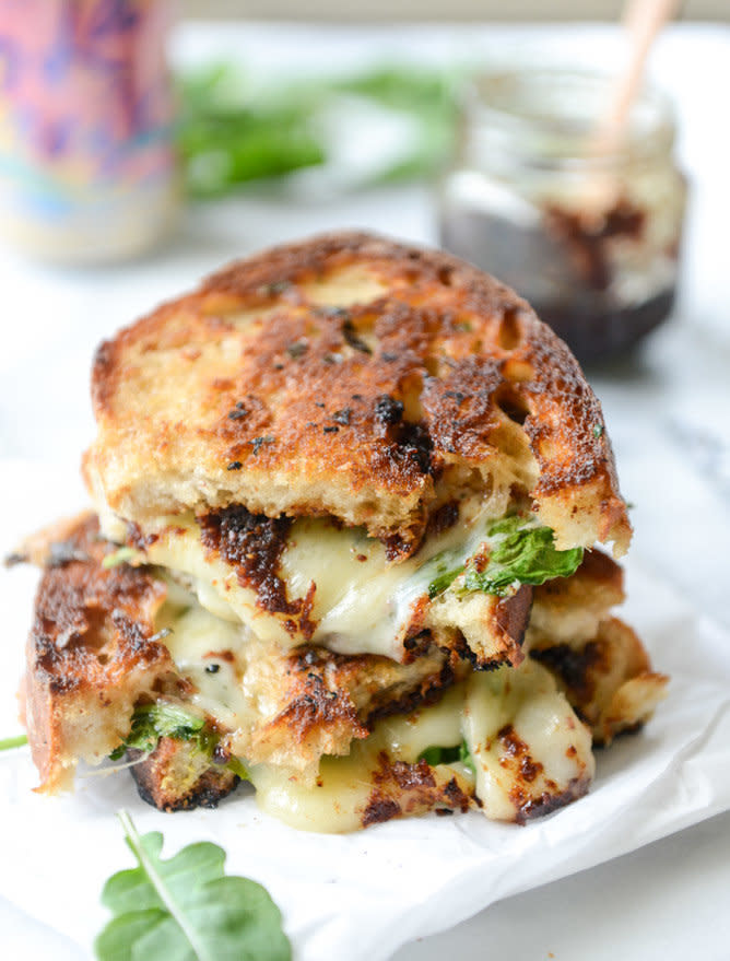 <strong>Get the <a href="http://www.howsweeteats.com/2015/07/havarti-and-arugula-grilled-cheese-with-smoky-bacon-jam-and-triple-herb-butter/" target="_blank">Havarti And Arugula Grilled Cheese With Smoky Bacon Jam recipe</a>&nbsp;from How Sweet It Is</strong>