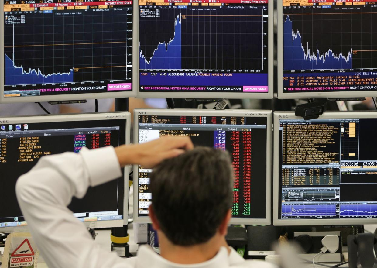 <p>Shares plunged across the world yesterday and in Asia this morning</p> (AFP via Getty Images)