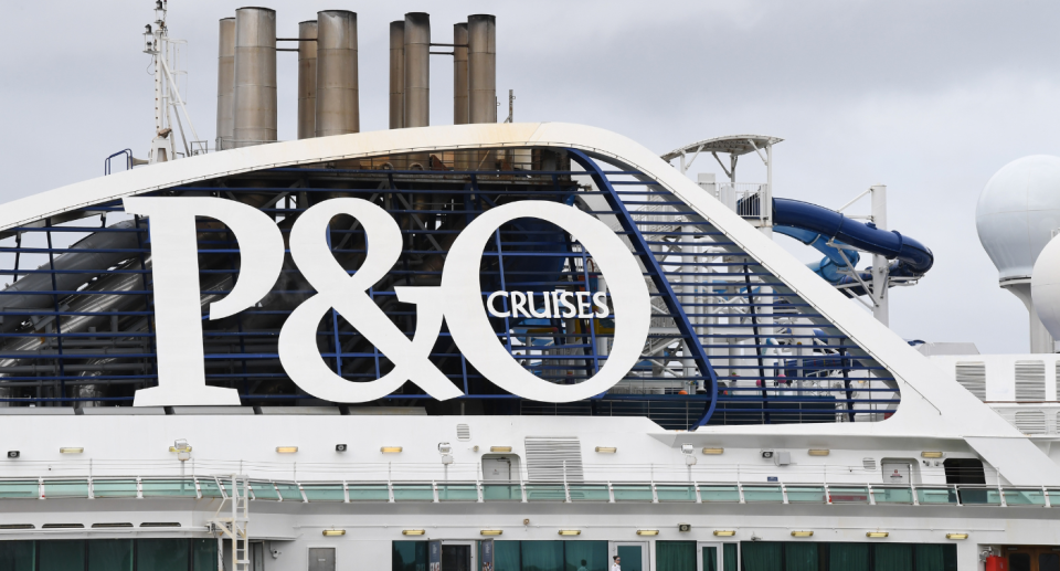 Image of the top of a P&O Cruises ship with it's logo.
