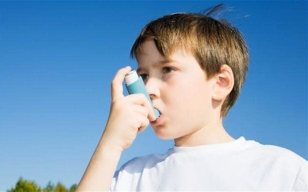 A boy suffering from asthma (stock picture) - ALAMY