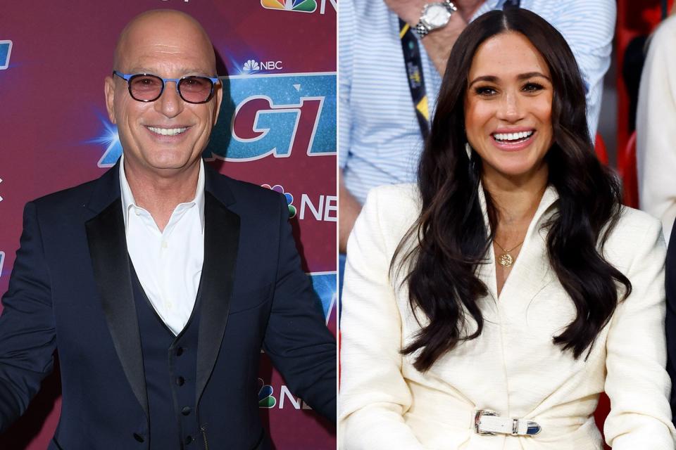 PASADENA, CALIFORNIA - SEPTEMBER 14: Howie Mandel arrives at the Red Carpet For "America's Got Talent" Season 17 Finale at Sheraton Pasadena Hotel on September 14, 2022 in Pasadena, California. (Photo by Steve Granitz/WireImage); THE HAGUE, NETHERLANDS - APRIL 17: (EMBARGOED FOR PUBLICATION IN UK NEWSPAPERS UNTIL 24 HOURS AFTER CREATE DATE AND TIME) Meghan, Duchess of Sussex watches the sitting volley ball competition on day 2 of the Invictus Games 2020 at Zuiderpark on April 17, 2022 in The Hague, Netherlands. (Photo by Max Mumby/Indigo/Getty Images)