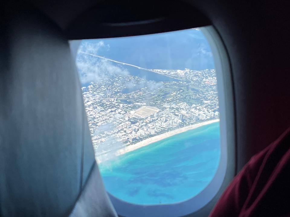 The views flying over Miami.